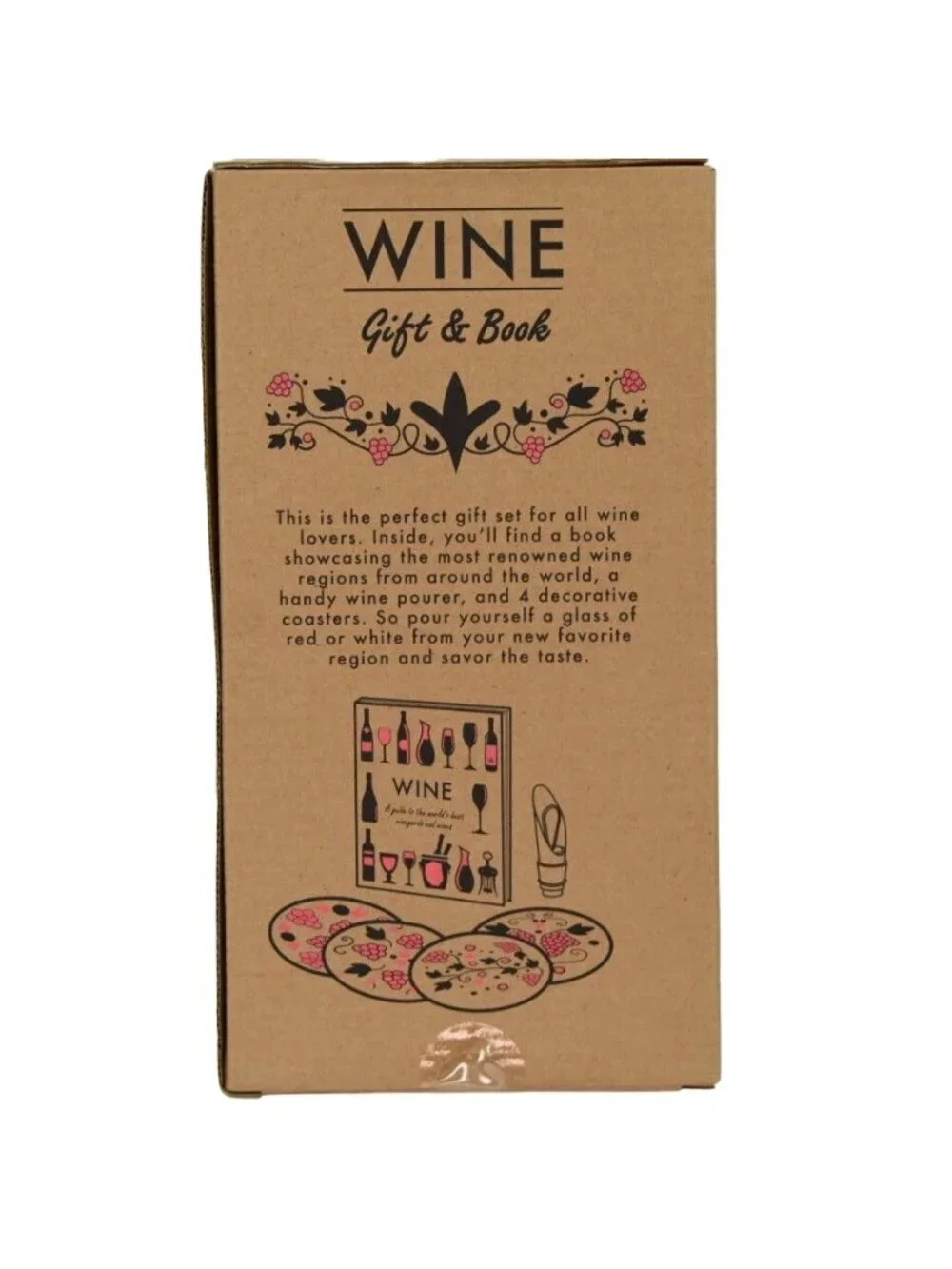 Wine Gift Set Book 4 Coasters Aerator Pourer Stuart Derrick New NIB Accessories